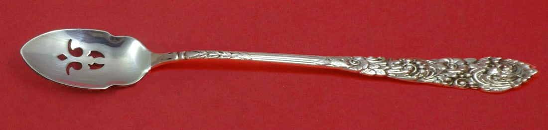 Reed and Barton Trajan Sterling Silver Olive Spoon 6 7/8 Custom Pierced: Reed and Barton Trajan Sterling Silver Olive Spoon 6 7/8 Custom Pierced Introducing the Trajan Olive Spoon by Reed & Barton, a stunning piece made from high-quality sterling silver. This custom-made s