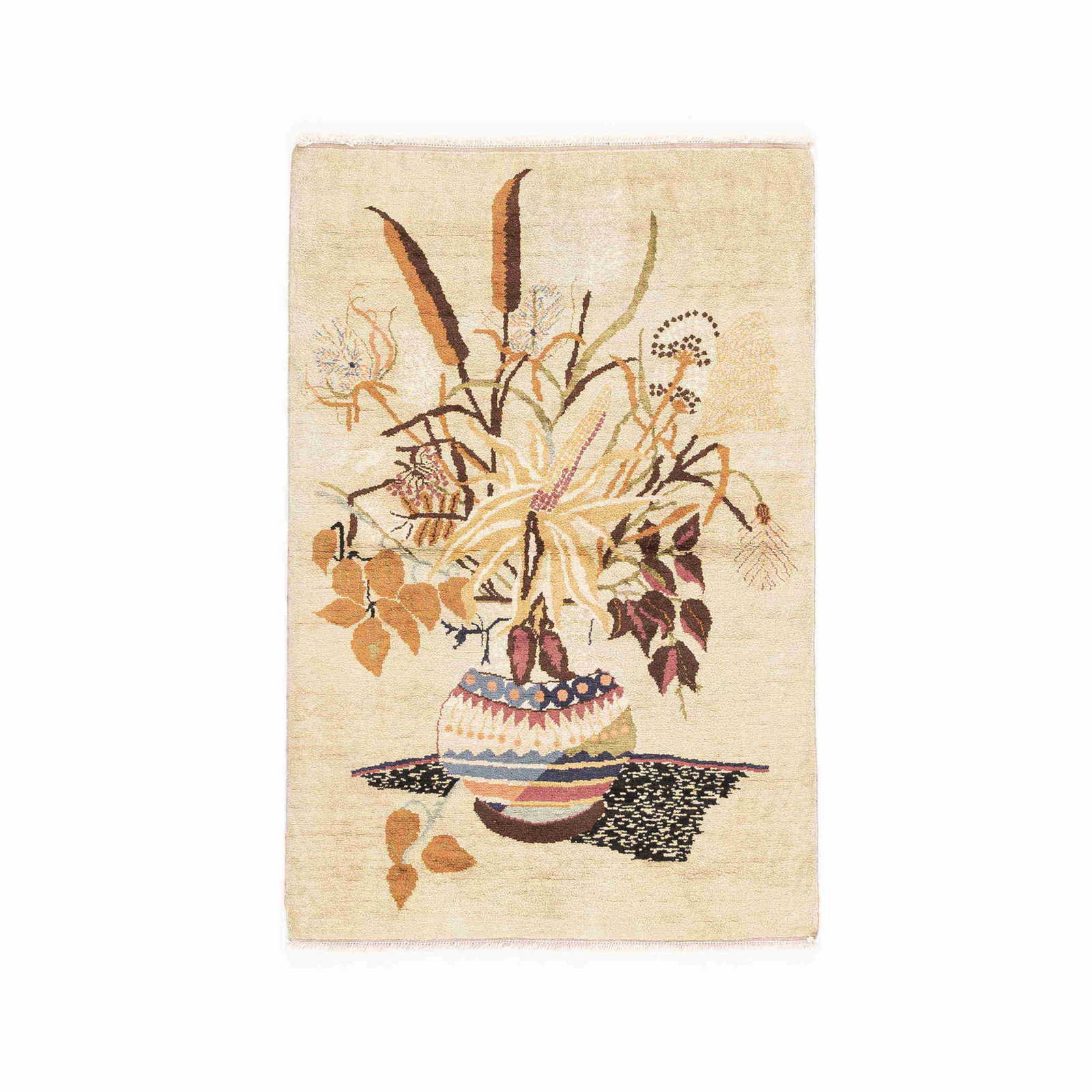 Authentic Handmade Kayseri Wool on Cotton Carpet 33.5 x 51.2 Inches: Authentic Handmade Kayseri Wool on Cotton Carpet 33.5 x 51.2 Inches This authentic handmade Kayseri carpet is crafted from high-quality wool on a cotton base, ensuring both durability and comfort. Ori