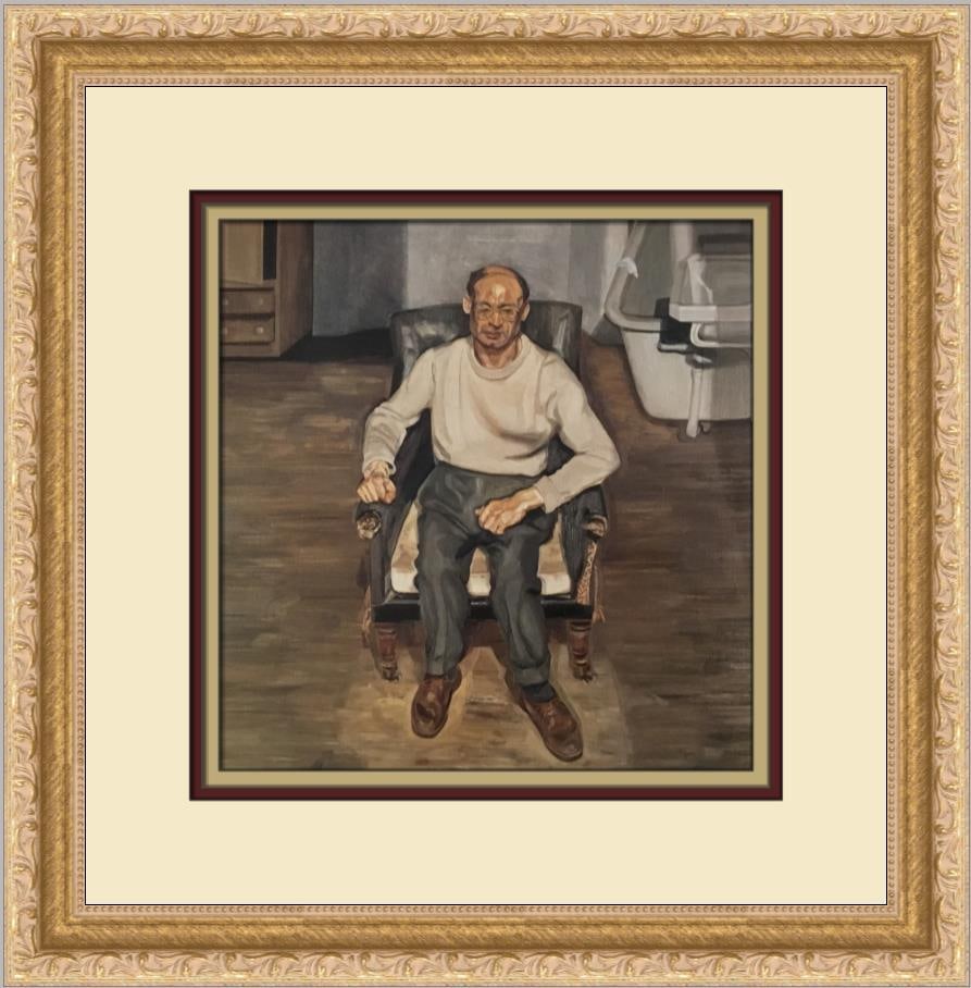 Lucian Freud Paddington Interior Harry Diamond Custom Framed Art Print: Lucian Freud Paddington Interior Harry Diamond Custom Framed Art Print This captivating custom framed print by Lucian Freud, titled "Paddington Interior Harry Diamond," showcases a stunning figurative