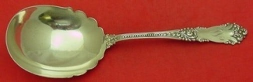 Reed & Barton La Marquise Sterling Silver Serving Spoon 9 1/4" Monogrammed: Reed & Barton La Marquise Sterling Silver Serving Spoon 9 1/4" Monogrammed This exquisite vegetable serving spoon features the elegant La Marquise pattern by Reed & Barton. Crafted from high-quality s