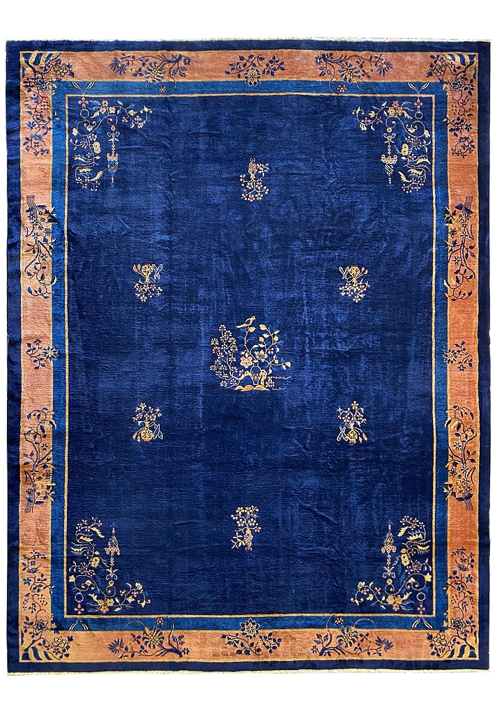 Antique Art Deco Chinese Beijing Rugs 11.2 x 14.6 1930s: Antique Art Deco Chinese Beijing Rugs 11.2 x 14.6 1930s Free continental US Shipping Discover the elegance of these Antique Art Deco Chinese Beijing Rugs from the 1930s, measuring 11.2 x 14.6 ft. Thes