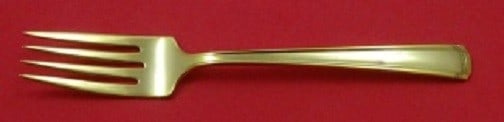 Westmorland John & Priscilla Vermeil Sterling Silver Salad Fork 6.5" Gold Finish: Westmorland John & Priscilla Vermeil Sterling Silver Salad Fork 6.5" Gold Finish This exquisite salad fork measures 6 1/2" and is crafted from quality sterling silver. Produced by Westmorland, the for