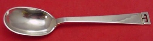 Allan Adler Chinese Key Sterling Silver Teaspoon Modernism 6 1/8": Allan Adler Chinese Key Sterling Silver Teaspoon Modernism 6 1/8" This exquisite teaspoon features the elegant 'Chinese Key' pattern by renowned maker Allan Adler. Crafted from high-quality sterling s