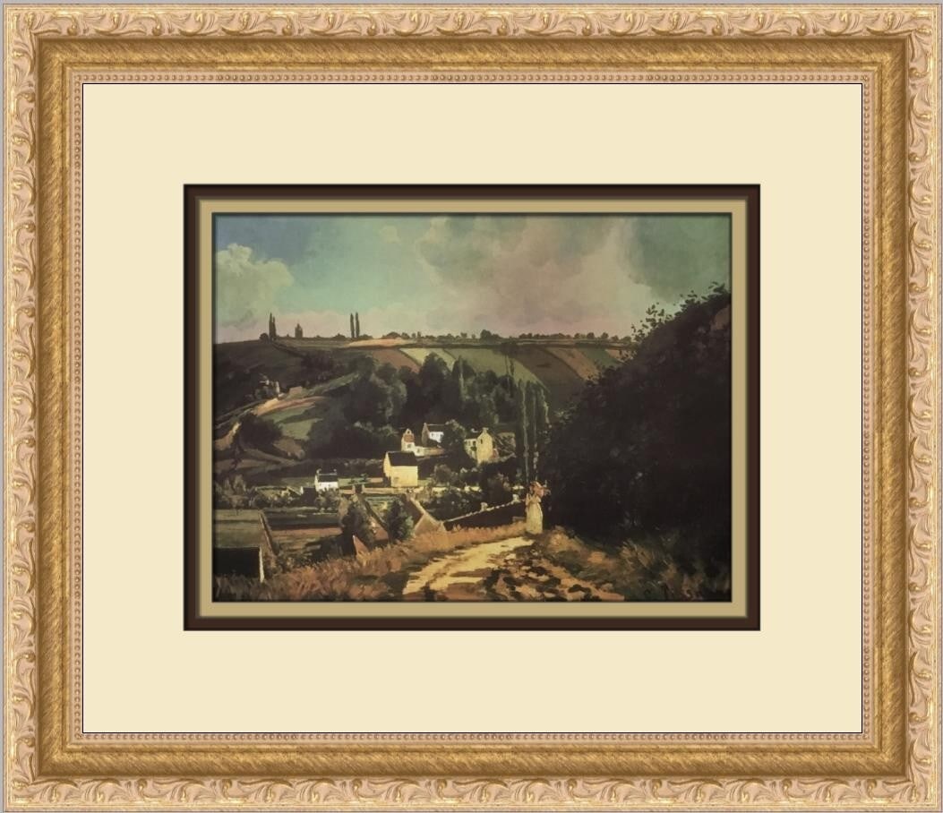 Camille Pissarro Jallais Hill Pontoise Custom Framed Print 12 x 14: Camille Pissarro Jallais Hill Pontoise Custom Framed Print 12 x 14 This exquisite custom framed print features Camille Pissarro's renowned artwork titled "Jallais Hill Pontoise," showcasing the Impres