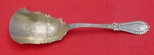 Wood & Hughes Gadroon Coin Silver Cracker Scoop 9 inch: Wood & Hughes Gadroon Coin Silver Cracker Scoop 9 inch This exquisite Gadroon cracker scoop, crafted by Wood & Hughes, is a remarkable piece of history dating back to the late 19th century (1850-1899)