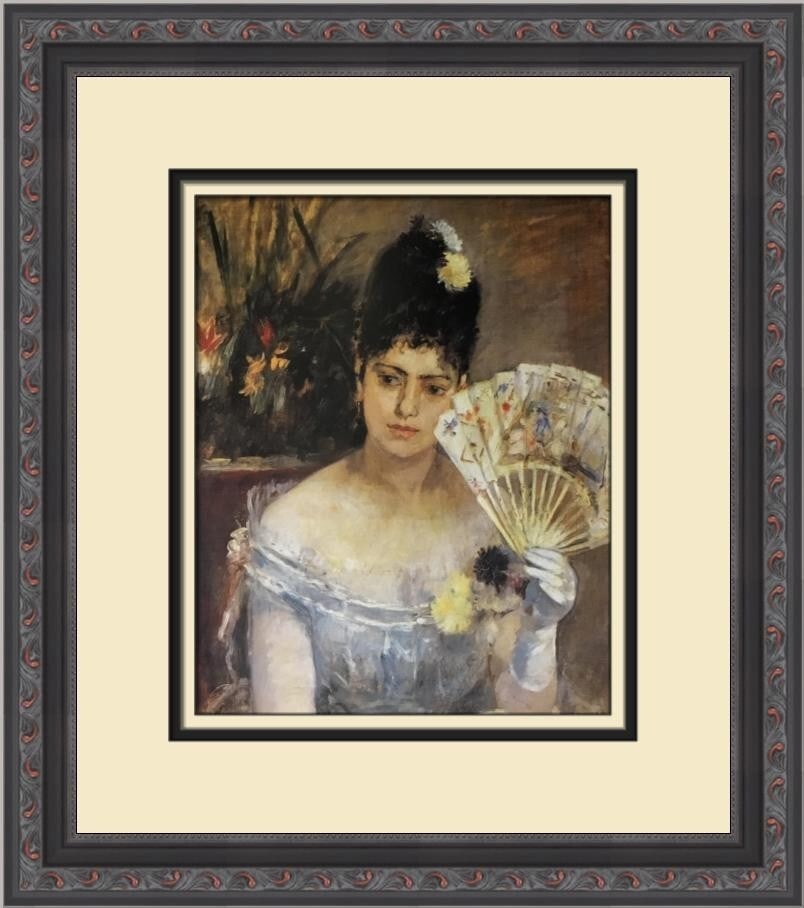 Berthe Morisot At The Ball Custom Framed Print 14x13: Berthe Morisot At The Ball Custom Framed Print 14x13 This exquisite custom framed print titled "At The Ball" by the renowned artist Berthe Morisot captures the elegance of figures in an Impressionism