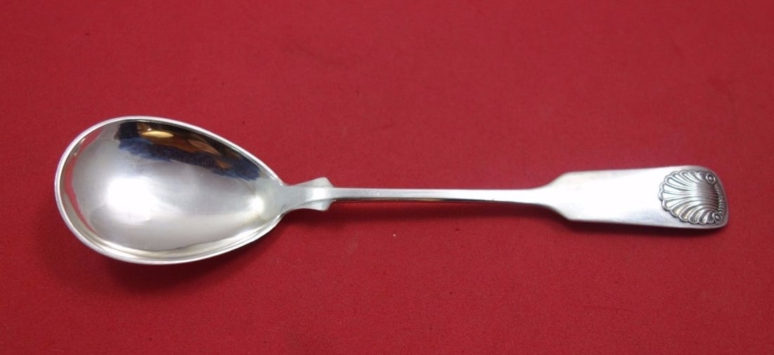 W&S Sorensen Sterling Silver Musling Sugar Spoon 5.5": W&S Sorensen Sterling Silver Musling Sugar Spoon 5.5" This exquisite sugar spoon, crafted by W&S Sorensen, features a stunning Musling (clamshell) design. Made from high-quality sterling silver, it me