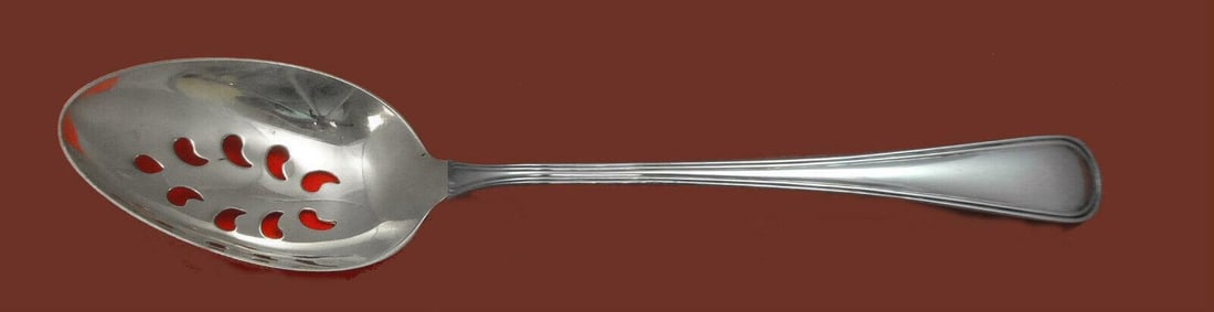 Birks Saxon Sterling Silver 9-Hole Pierced Serving Spoon 8 3/4": Birks Saxon Sterling Silver 9-Hole Pierced Serving Spoon 8 3/4" This exquisite serving spoon features the timeless Saxon pattern by Birks, crafted from high-quality sterling silver. The spoon is custo