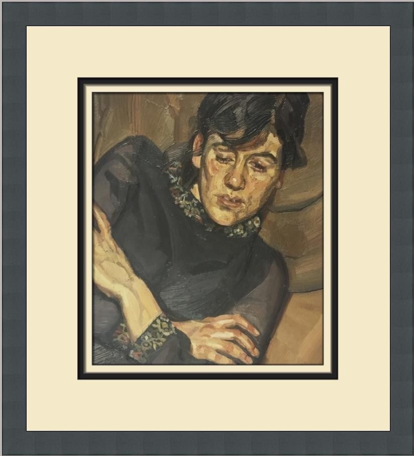 Lucian Freud Bella Custom Framed Art Print 14x13 2003: Lucian Freud Bella Custom Framed Art Print 14x13 2003 This stunning custom framed print features the artwork "Bella" by renowned artist Lucian Freud, produced in 2003. The print showcases the unique s