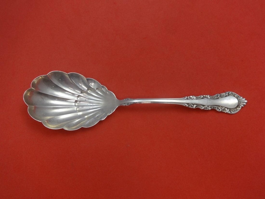 Reed & Barton Georgian Rose Sterling Silver Berry Spoon 9 1/8 inches: Reed & Barton Georgian Rose Sterling Silver Berry Spoon 9 1/8 inches This elegant serving spoon features the exquisite Georgian Rose pattern by Reed & Barton. Made entirely of sterling silver, this be