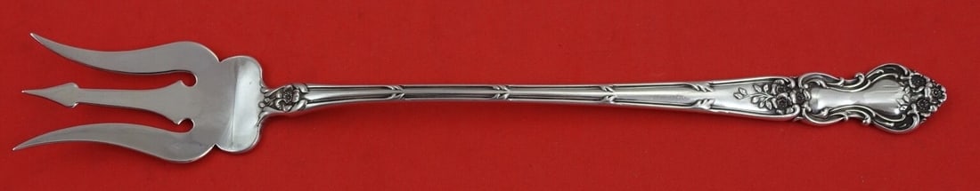 Wallace Meadow Rose Sterling Silver Lettuce Fork 9 Inch Serving Utensil (1 of 2)