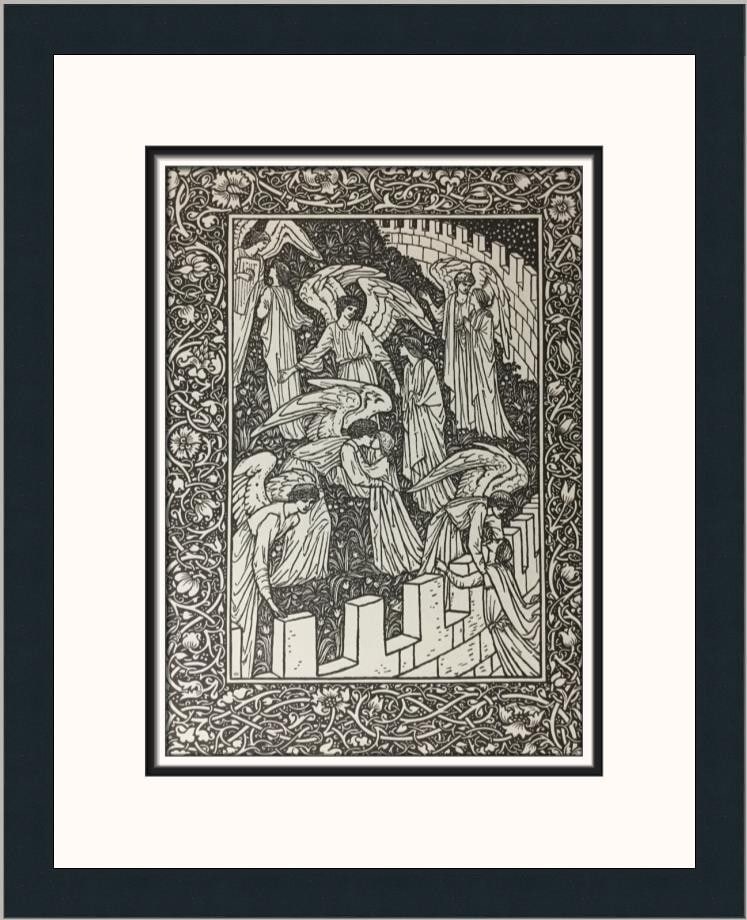 Edward Burne Jones The Golden Legend Framed Print 1968: Edward Burne Jones The Golden Legend Framed Print 1968 This exquisite custom framed print titled "The Golden Legend" by Edward Burne Jones is a stunning representation of Expressionism and Impressioni