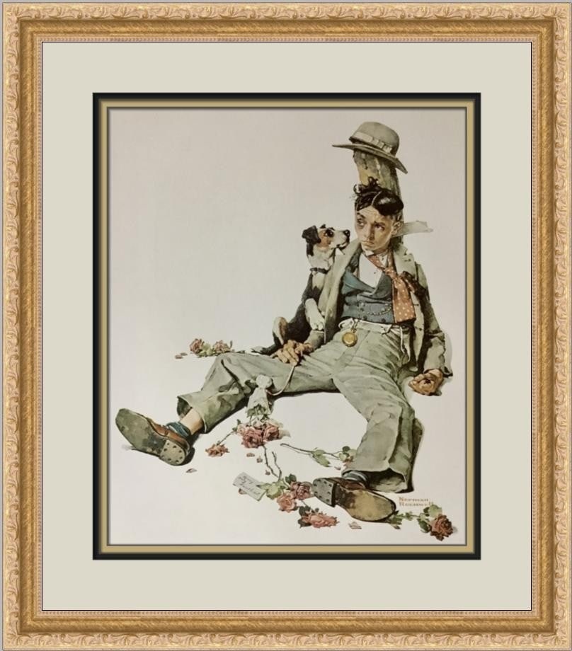 Norman Rockwell A Temporary Setback Custom Framed Print 19x17: Norman Rockwell A Temporary Setback Custom Framed Print 19x17 This exquisite custom framed print titled 'A Temporary Setback' by renowned artist Norman Rockwell captures the essence of Americana. Prod