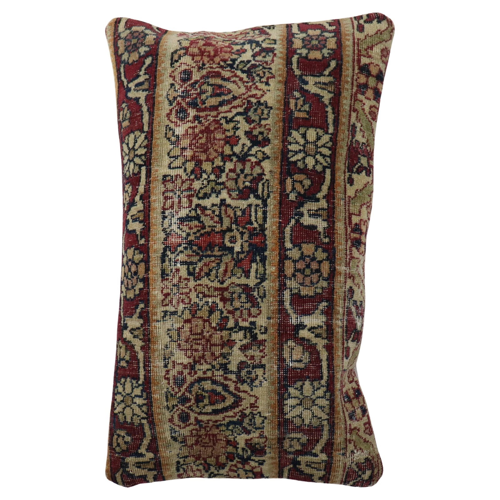 19th Century Persian Kerman Bolster Pillow Tabriz Style Hand-Woven (1 of 4)