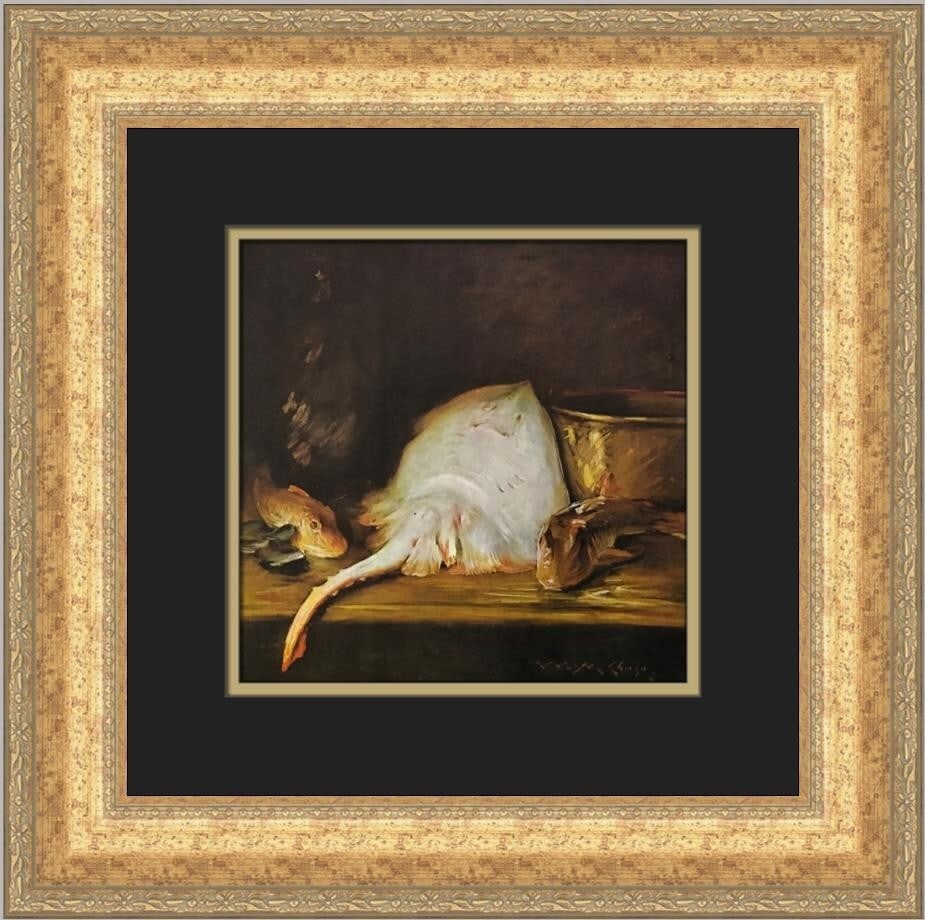 William M Chase Still Life with Fish Custom Framed Art Print 17x17 (1 of 2)