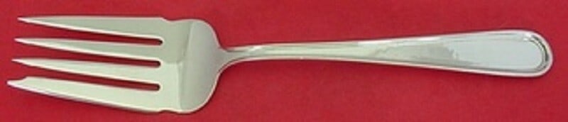 Kirk Calvert Sterling Silver Cold Meat Fork 8.25 Inch Serving Piece: Kirk Calvert Sterling Silver Cold Meat Fork 8.25 Inch Serving Piece This exquisite Calvert pattern serving fork by Kirk is crafted from high-quality sterling silver, measuring 8 1/4 inches in length.