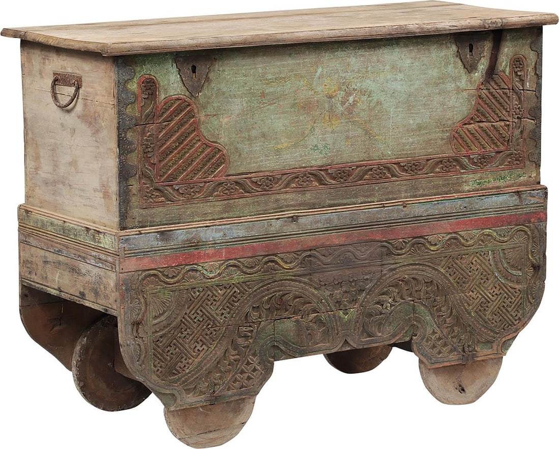 Vintage Style Handcrafted Teak Wood Chest from Indonesia (1 of 3)