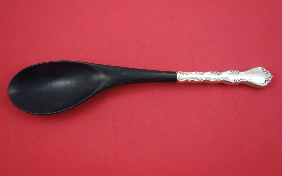 Towle Country Manor Sterling Silver Salad Serving Spoon 12 Inch Black Handle: Towle Country Manor Sterling Silver Salad Serving Spoon 12 Inch Black Handle This elegant salad serving spoon is part of the Country Manor pattern by Towle, crafted from high-quality sterling silver.