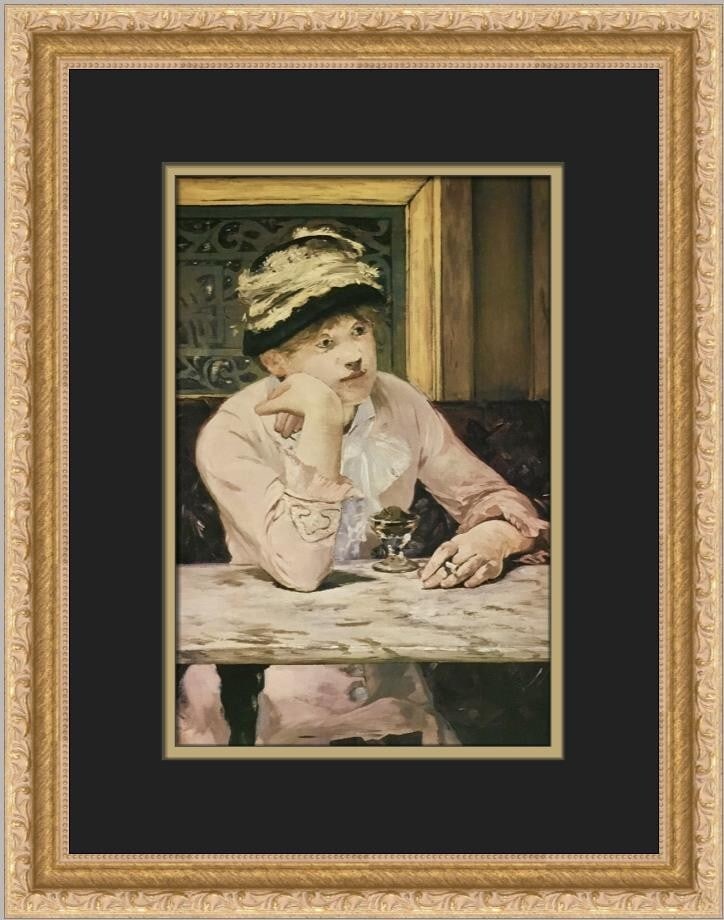 Edouard Manet The Plum Custom Framed Print 16x14 Impressionism Art: Edouard Manet The Plum Custom Framed Print 16x14 Impressionism Art This stunning custom framed print features Edouard Manet's renowned artwork, "The Plum." Created in the style of Impressionism, this
