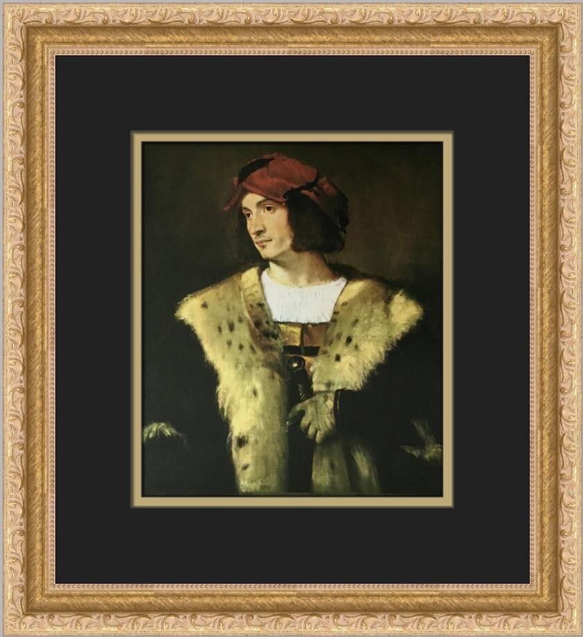 Titian Man in a Red Cap Custom Framed Art Print 15 x 13: Titian Man in a Red Cap Custom Framed Art Print 15 x 13 This stunning custom framed print features the captivating work of the renowned artist Titian, titled "Man in a Red Cap." Measuring 15 in. by