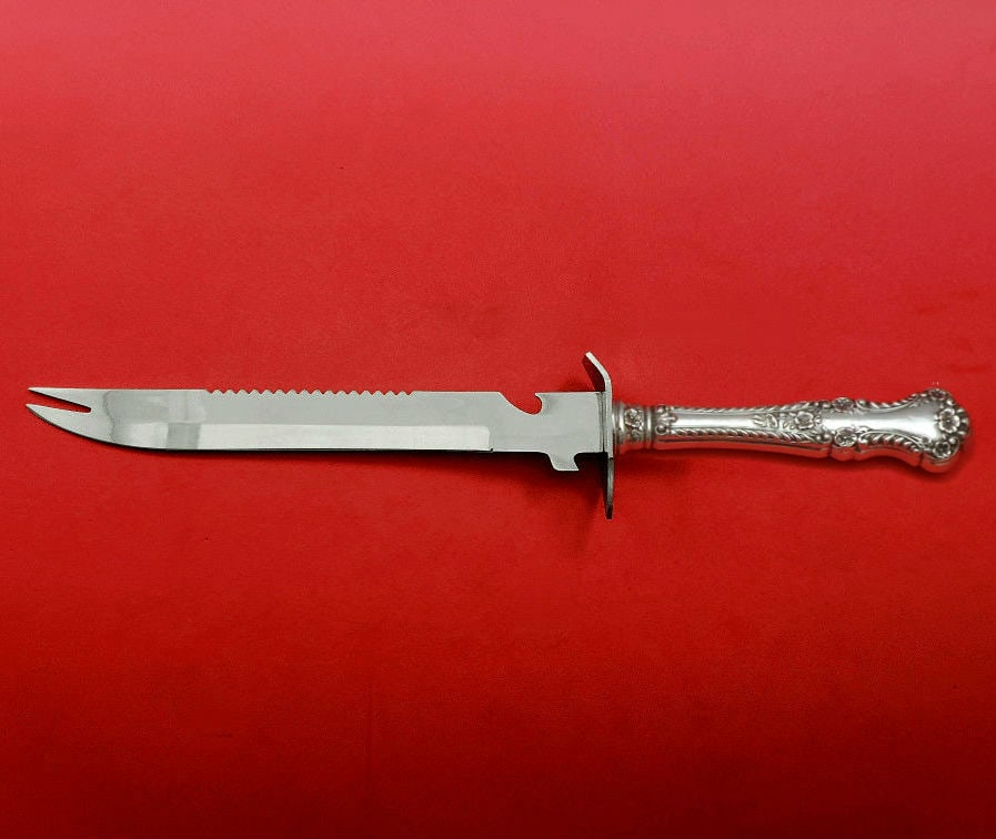 Gorham Cambridge Sterling Silver Ham Slice Knife 11 1/2" Custom: Gorham Cambridge Sterling Silver Ham Slice Knife 11 1/2" Custom Introducing the Cambridge ham slice by Gorham, a remarkable piece crafted from sterling silver. This custom-made knife features a hollow