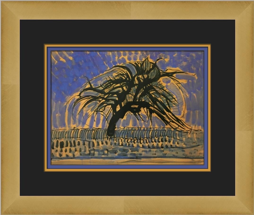 Piet Monrian The Blue Tree Custom Framed Print 13x16 Impressionist Art: Piet Monrian The Blue Tree Custom Framed Print 13x16 Impressionist Art Presenting a stunning custom framed print titled "The Blue Tree" by Piet Monrian. This medium-sized artwork, produced in 1992, sh