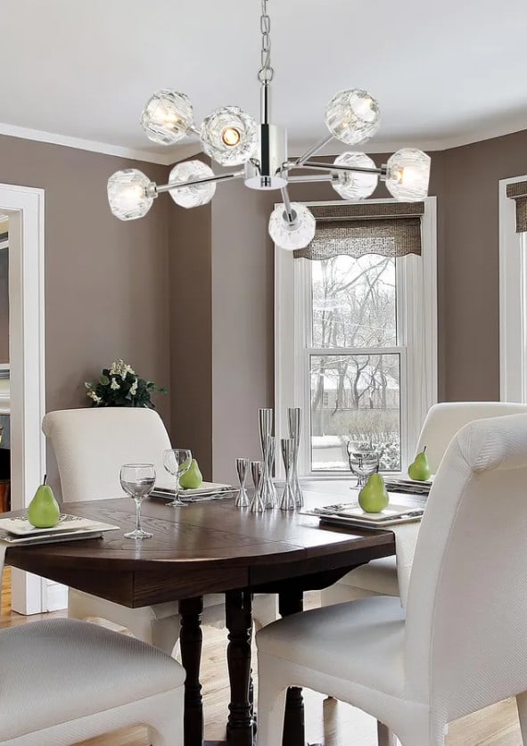 Graham 8-Light Modern Crystal Sputnik Chandelier 24 Inch Chrome Pendant Fixture (1 of 8)