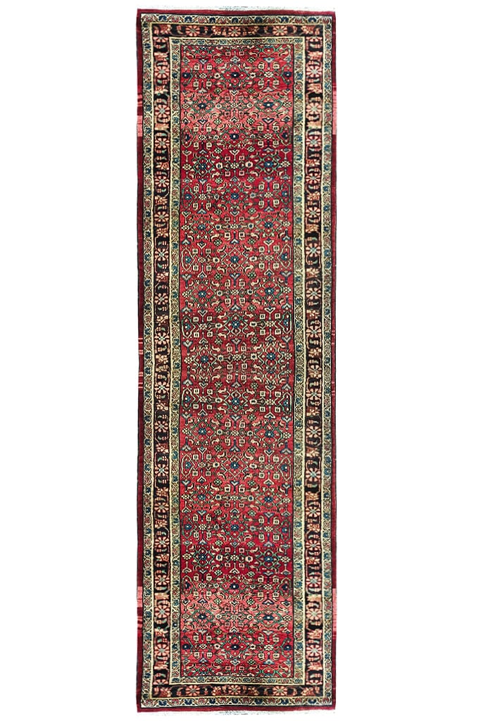 3.3x13 Handmade Persian Herati Wool Runner Rug from Iran (1 of 8)