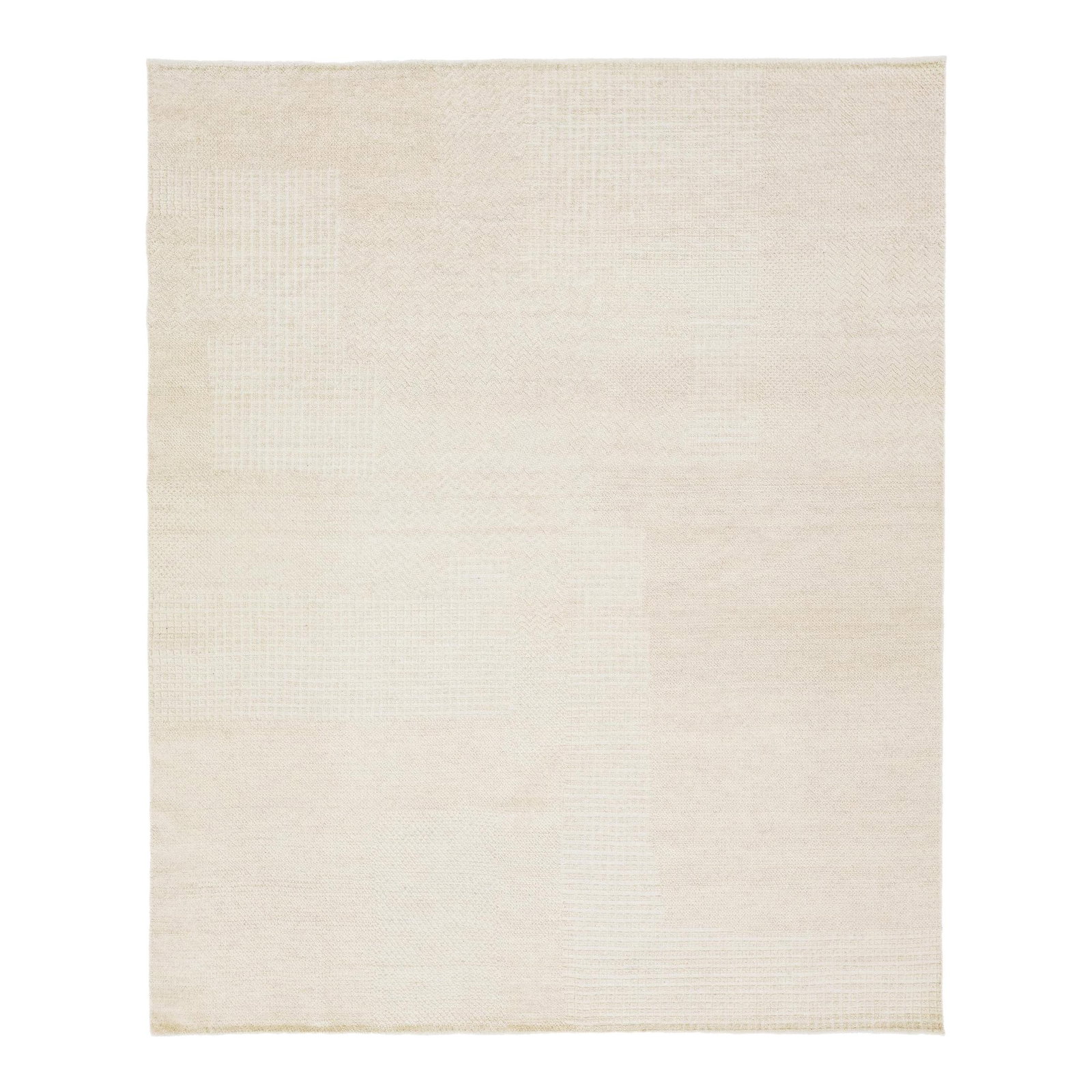 Modern Moroccan Geometric Wool Rug 8'2" x 10' Beige: Modern Moroccan Geometric Wool Rug 8'2" x 10' Beige Elevate your living space with this stunning hand-knotted wool rug featuring a modern Moroccan-inspired geometric motif. The understated texture bea