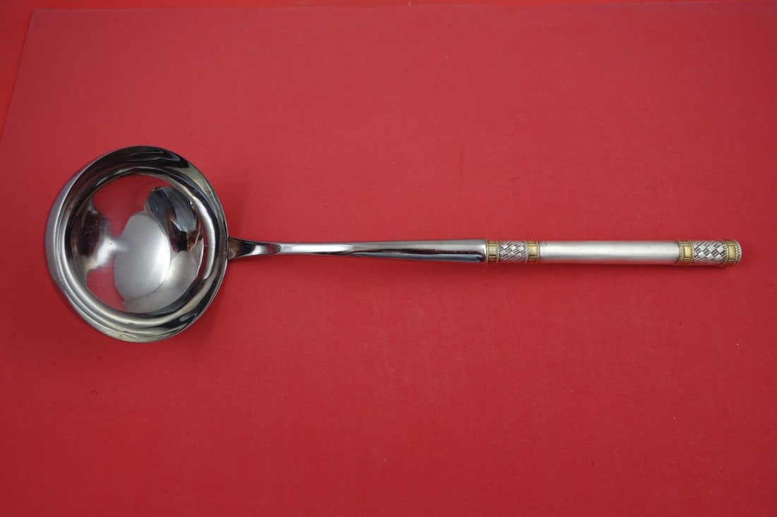 Wallace Aegean Weave Gold Sterling Silver Soup Ladle 11.5" (1 of 2)