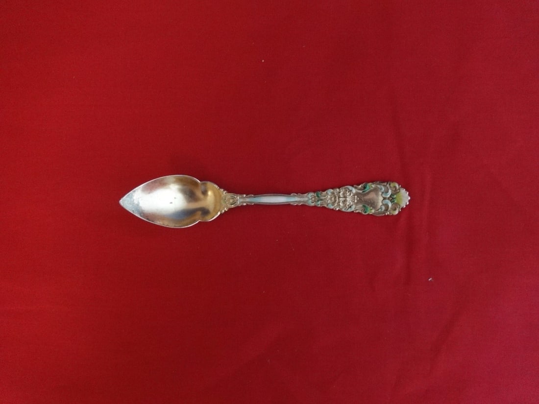 Dominick & Haff Renaissance Sterling Silver Grapefruit Spoon Gold Wash 5.5": Dominick & Haff Renaissance Sterling Silver Grapefruit Spoon Gold Wash 5.5" This exquisite grapefruit spoon from the Renaissance pattern by Dominick & Haff is crafted from high-quality sterling silver