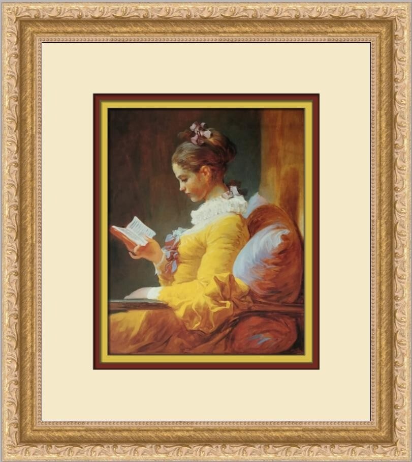 Jean-Honore Fragonard A Young Girl Reading Custom Framed Print 14x12 (1 of 2)