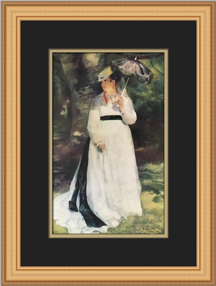 Pierre-Auguste Renoir Lise with Parasol Custom Framed Art Print: Pierre-Auguste Renoir Lise with Parasol Custom Framed Art Print This exquisite custom framed print features 'Lise The Woman with a Parasol' by renowned artist Pierre-Auguste Renoir. Measuring 17 in. b