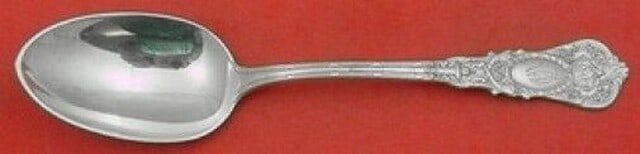 Durgin Empire Sterling Silver Serving Spoon 8 1/4 Inch Monogrammed: Durgin Empire Sterling Silver Serving Spoon 8 1/4 Inch Monogrammed This exquisite serving spoon features the classic Empire pattern by Durgin, crafted from high-quality sterling silver. Measuring 8 1/