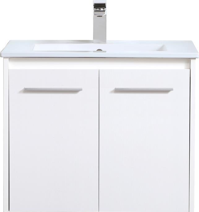 Elegant Lighting White Floating Vanity Transitional Style MDF Brushed Nickel (1 of 1)