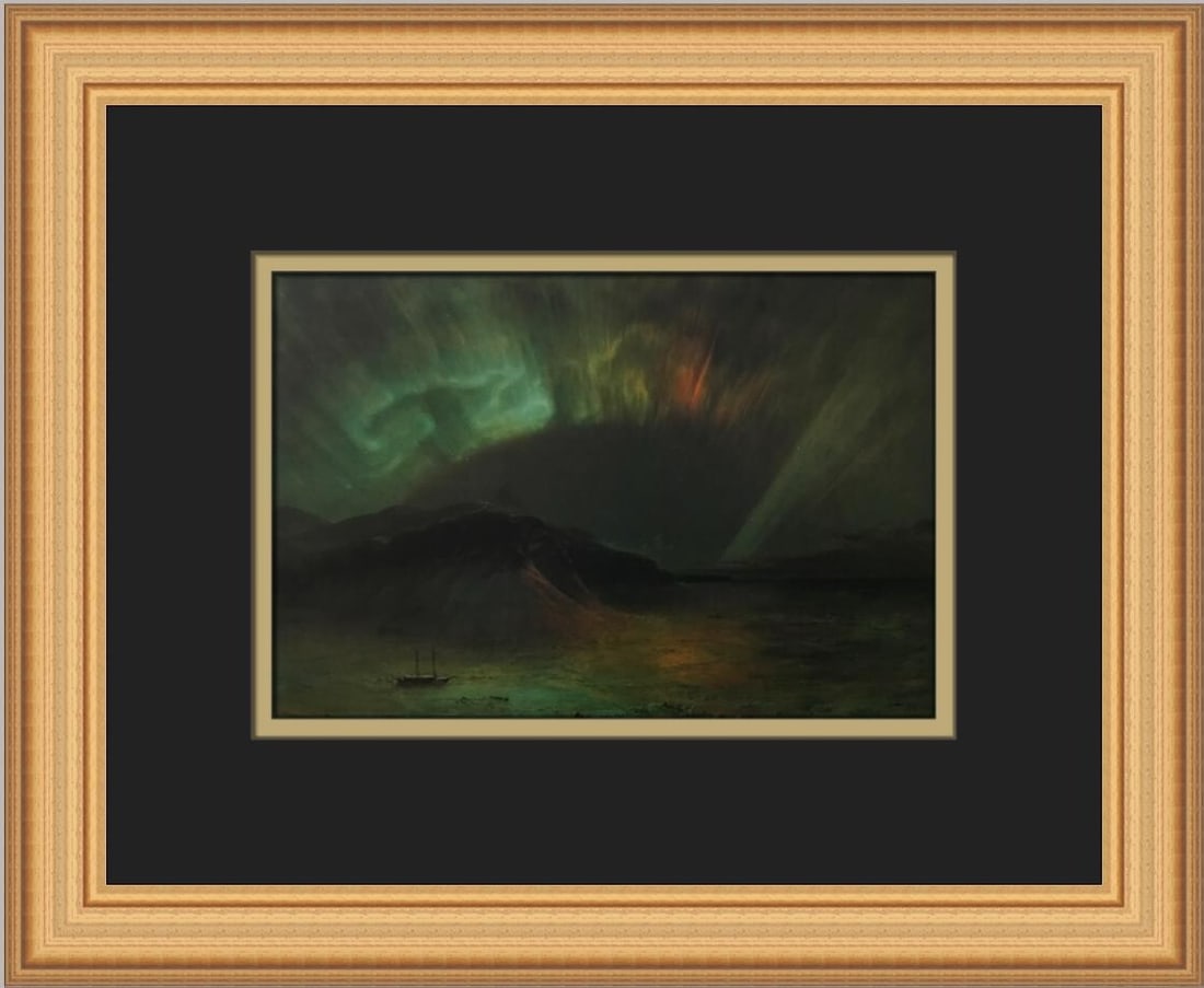 Frederic E Church Aurora Borealis Custom Framed Art Print 12 x 14 (1 of 2)