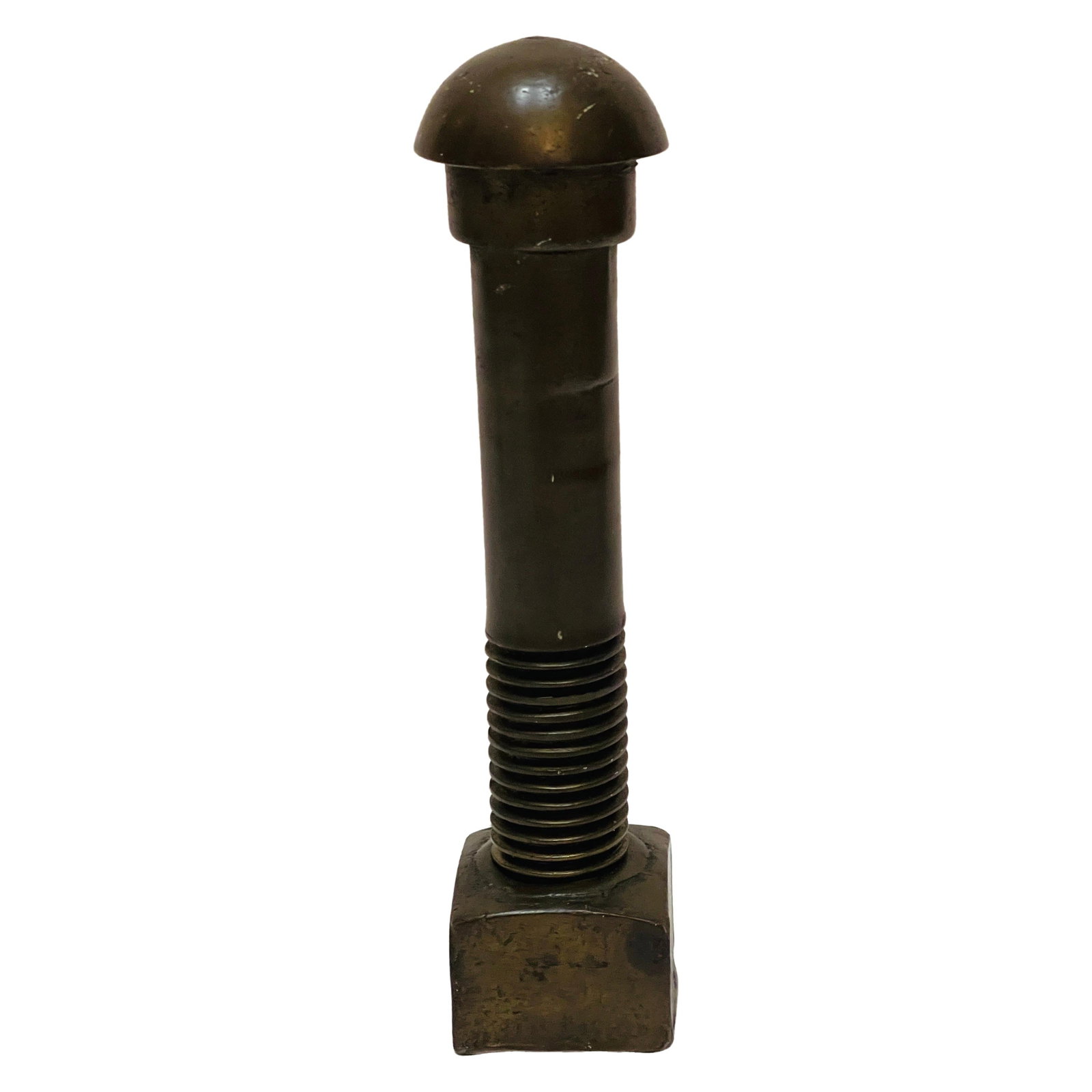 Antique 8 Inch Cast Bronze Bolt with Nut from Brooklyn Bridge 1880 (1 of 11)