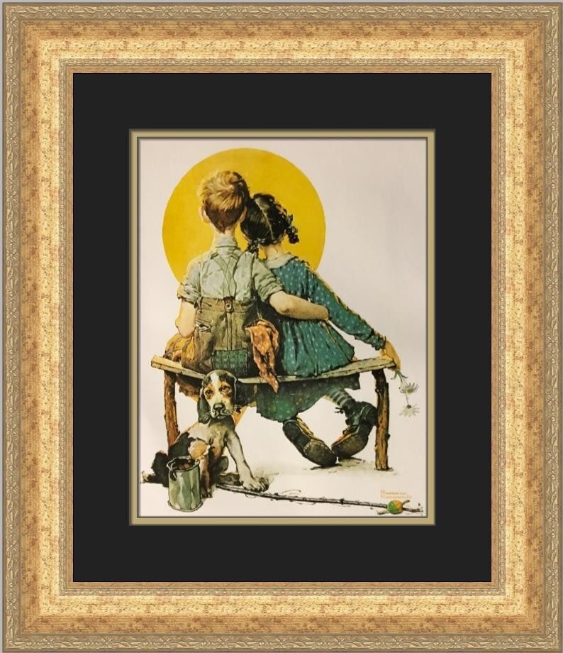 Norman Rockwell Sunset Custom Framed Art Print 1979 (1 of 2)