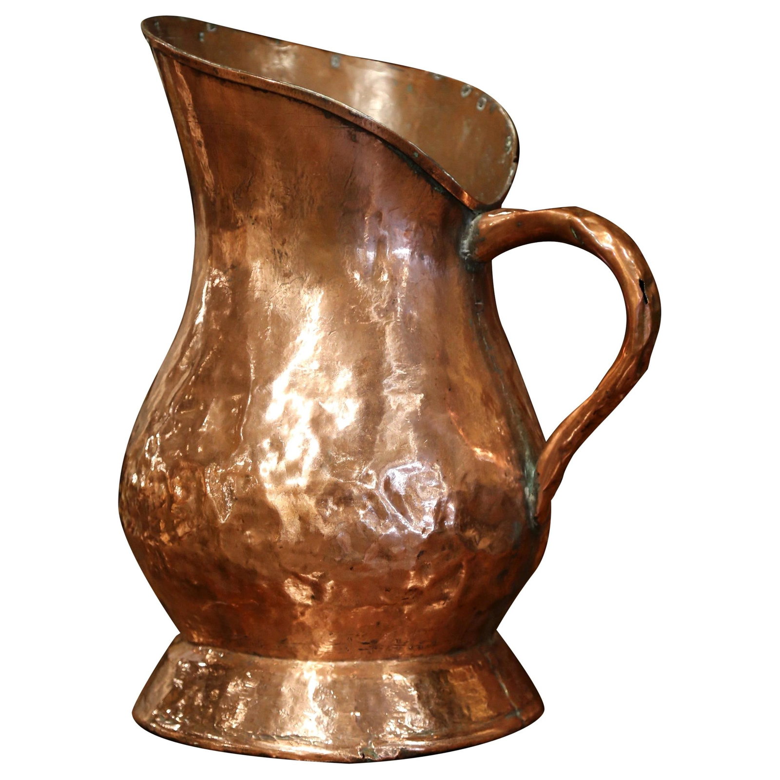 18th Century French Hand-Forged Copper Coal Pitcher with Side Handle (1 of 8)