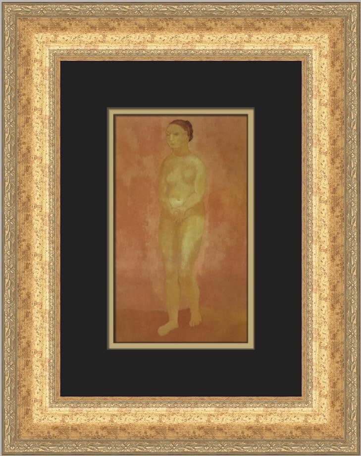 Pablo Picasso Portrait of Fernande Nude Custom Framed Art Print: Pablo Picasso Portrait of Fernande Nude Custom Framed Art Print This stunning custom framed print titled 'Portrait of Fernande Nude' by Pablo Picasso captures the essence of abstract expressionism and