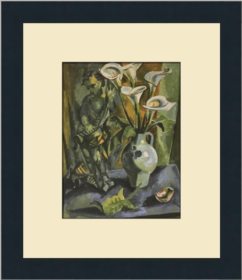 Max Pechstein Still Life with Putto and Calla Lilies Framed Print 14 x 12 (1 of 2)