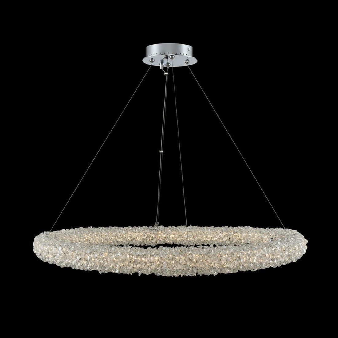 Kalco Lina 32-Inch LED Pendant Chrome Firenze Crystal Dimmable: Kalco Lina 32-Inch LED Pendant Chrome Firenze Crystal Dimmable Illuminate your space with the exquisite Lina 32-Inch LED Pendant, designed to bring sophistication and elegance. This contemporary light