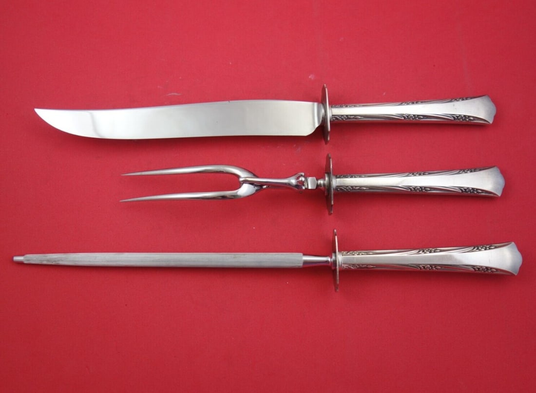Gorham Greenbrier Sterling Silver 3-Piece Roast Carving Set (1 of 2)
