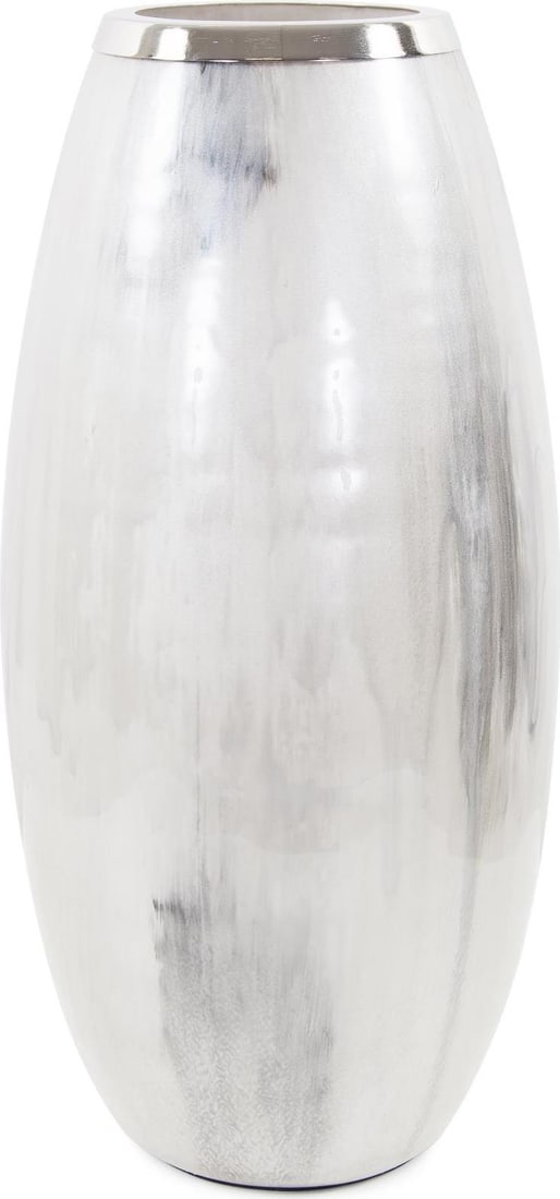 Howard Elliott Sivas Glass Vase with Polished Silver Accents 17.5H (1 of 7)