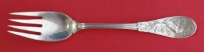 Sterling Silver Fish Fork Japanese Pattern by Tiffany & Co 6.75 Inch: Sterling Silver Fish Fork Japanese Pattern by Tiffany & Co 6.75 Inch This is a Tiffany & Co. sterling silver fish fork in the Japanese pattern, dating from 1850-1899. The fork measures 6 3/4 inches lo
