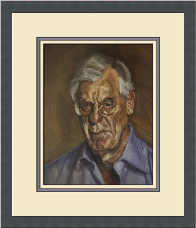 Lucian Freud New Yorker in Blue Shirt Custom Framed Art Print (1 of 2)