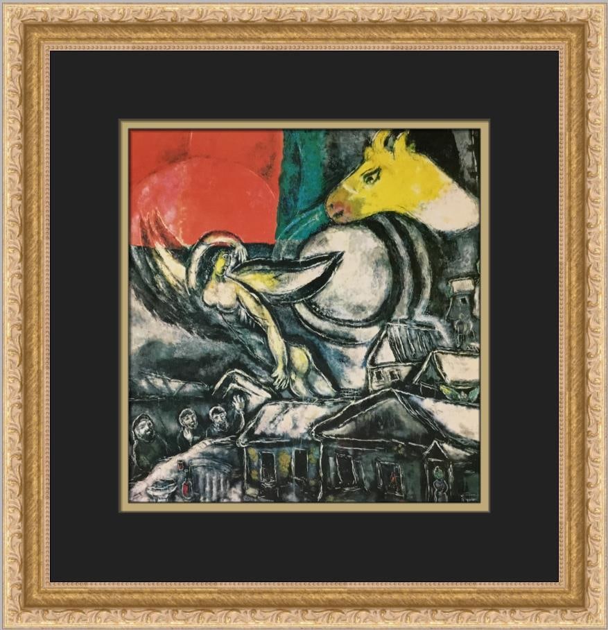 Marc Chagall Easter Custom Framed Lithograph Print 1991 Cubism (1 of 2)