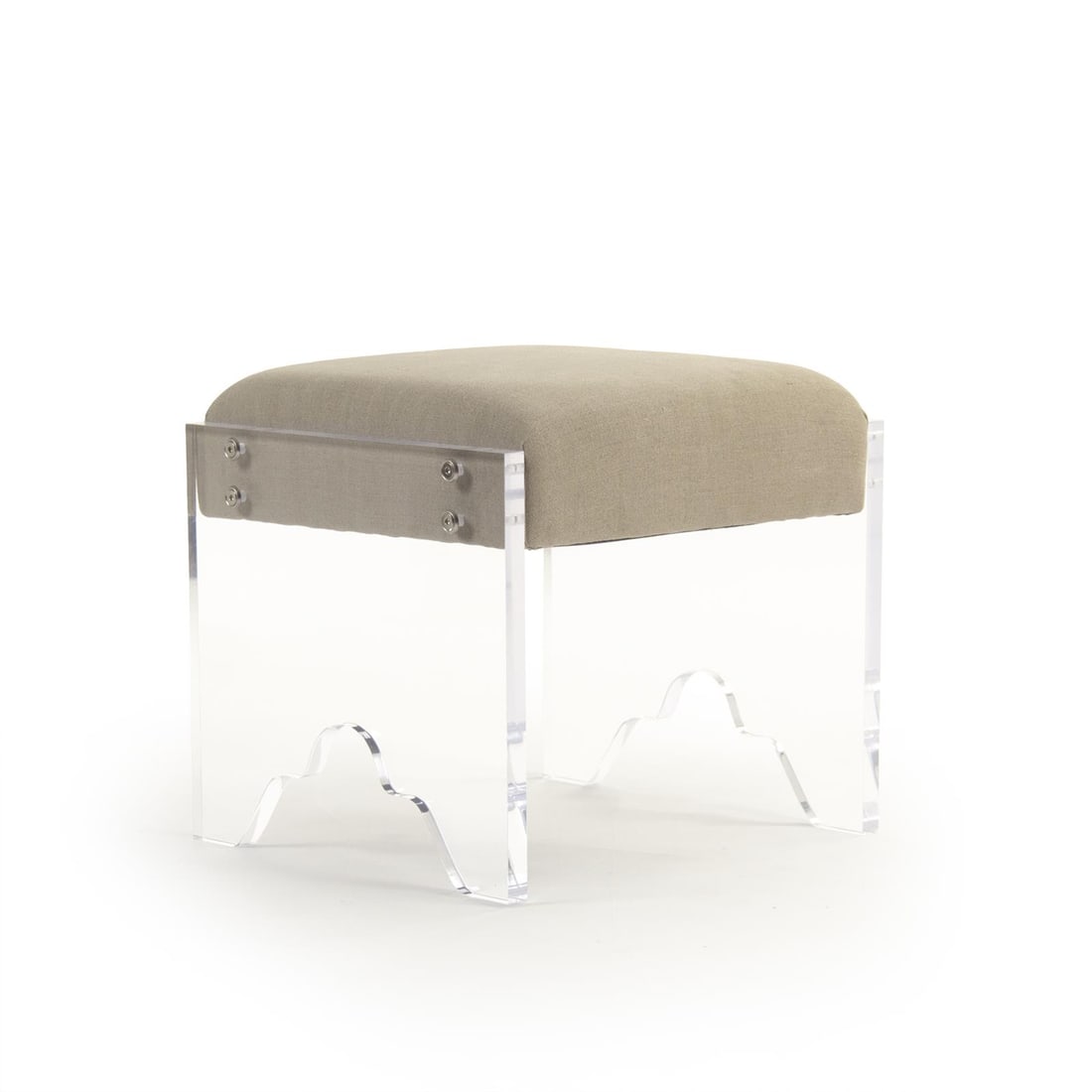 Zentique Addie Acrylic Linen Stool Transitional Design (1 of 3)