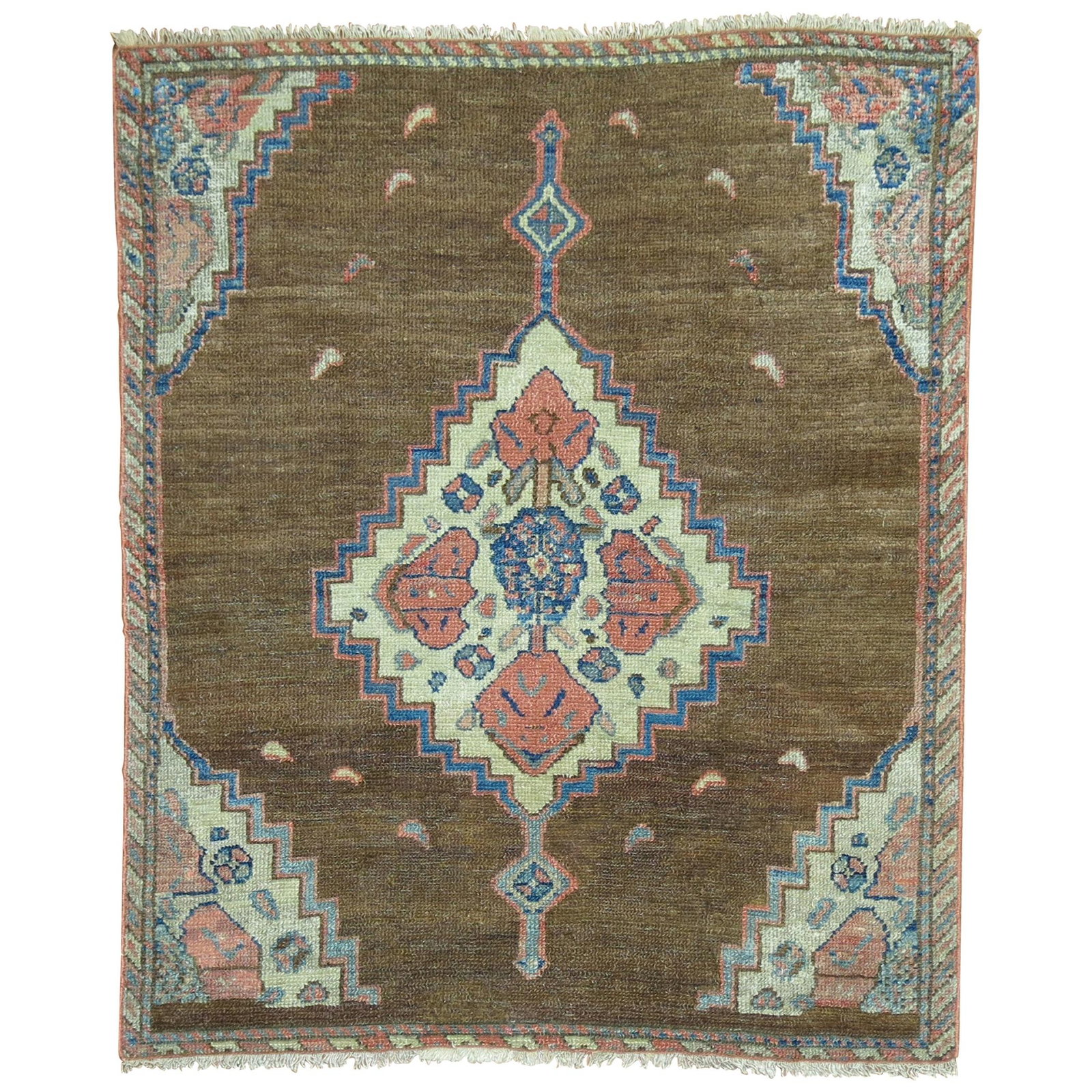 Antique Persian Serab Hand-Woven Wool Mat Rug 26x32 in (1 of 4)
