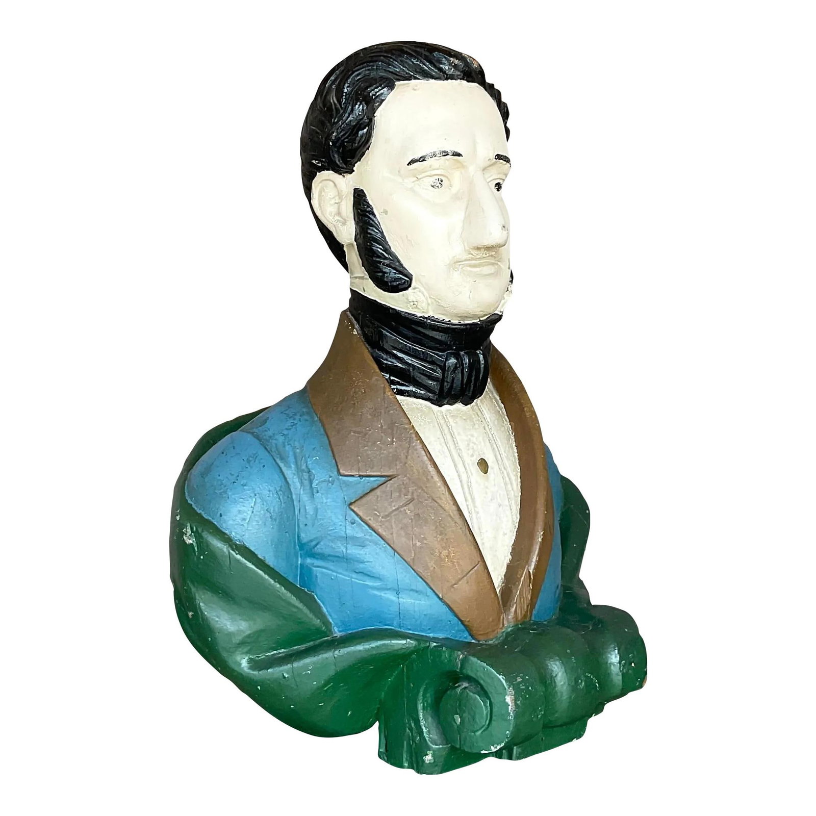 Vintage 19th Century Ship's Mast Head Nautical Decor Green Wood (1 of 8)